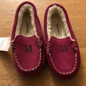 M monogrammed slipper moccasins size 9